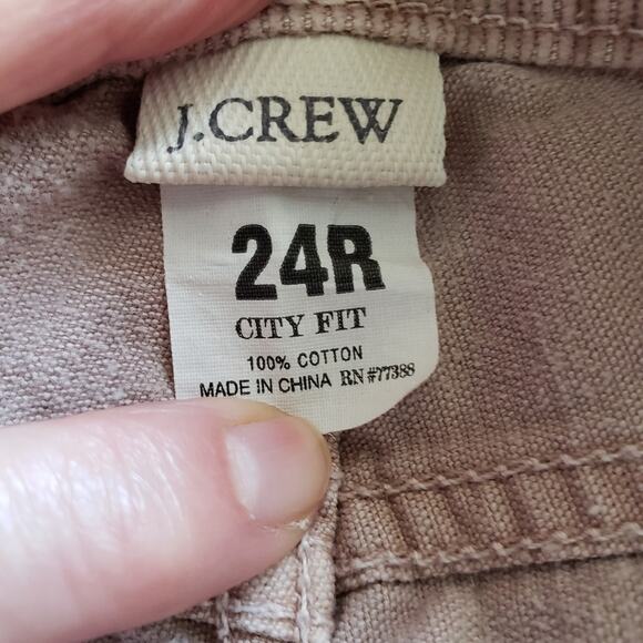 J. Crew City Fit Beige Corduroy Skinny Leg Regular Solid Jean-Style Pants 24 - Picture 7 of 7